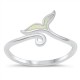 White Opal Mermaid Whale Tail Ring